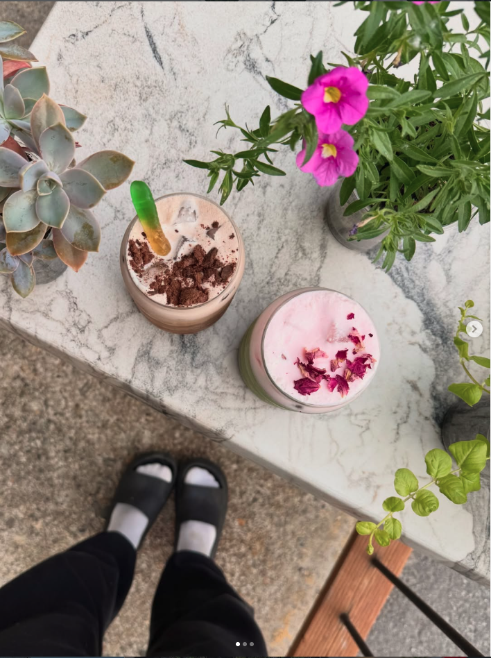 Iced summer drinks on the patio